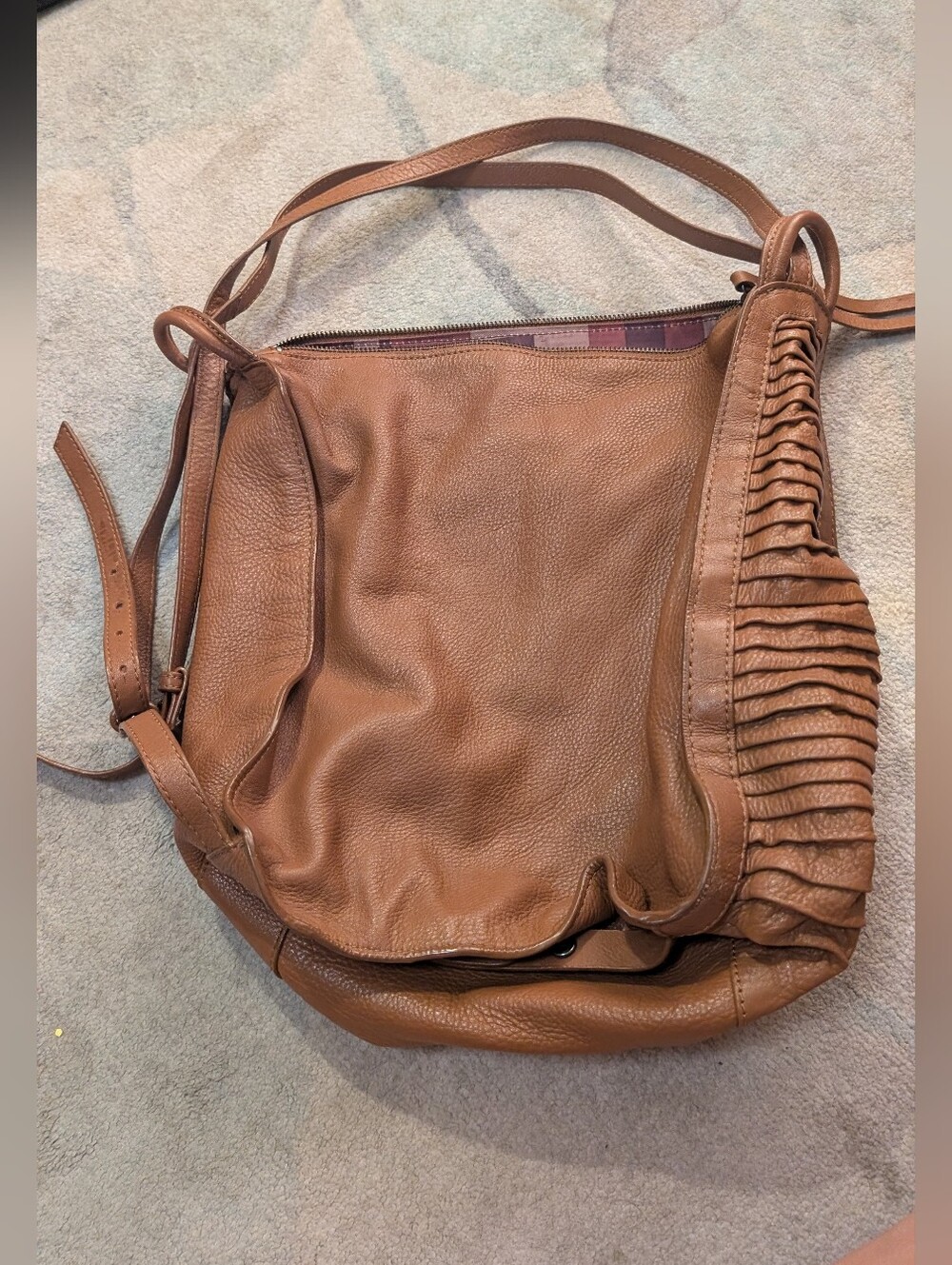 Excellent condition Kooba brown leather convertible hobo slouch purse/backpack